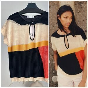 ZARA COLORBLOCK KNIT SWEATER
